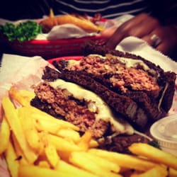City Hall Grille & Drinks - Patty melt and fries