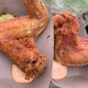 Bakersfield Wing Festival - Bucky's Loco Hot (L) & Bucky's Get Bucky X-Hot (R), X-Hot had the lips sizzling for sure. - Festivals Near Me - Bakersfield, California Bakersfield Wing Festival - Bucky's Loco Hot (L) & Bucky's Get Bucky X-Hot (R), X-Hot had the lips sizzling for sure. - Festivals Near Me - Bakersfield, California