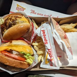 Grilled cheese with grilled onions, fries Grilled cheese with grilled onions, fries