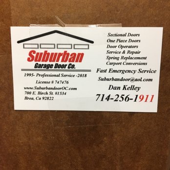 Suburban Garage Door Company - Call Dan Kelley! He can fix it!! - Garage Door Services Near Me - Brea, California Suburban Garage Door Company - Call Dan Kelley! He can fix it!! - Garage Door Services Near Me - Brea, California