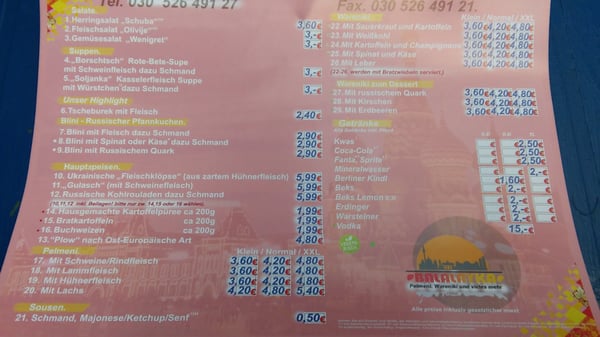 Menu photo 1 Balalayka Berlin, BE