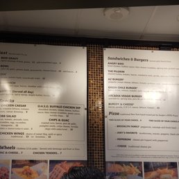Menu on the wall