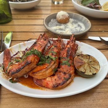 Amara at Paraiso - Spicy Grilled Prawns - Latin American Near Me - Miami, Florida