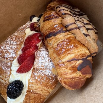 The Buttery - Berries & Cream Croissant and Cookie Croissant in Chocolate Chunk - Bakeries Near Me - Fountain Valley, California