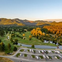 Applegate RV Resort - Our lovely campground and view toward the east fall 2025