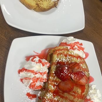 April's II - strawberry stuffed french toast + french toast side - American Near Me - Salem, Massachusetts
