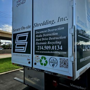 Secure On-Site Shredding - The shredding truck outside. - Shredding Services Near Me - Richardson, Texas Secure On-Site Shredding - The shredding truck outside. - Shredding Services Near Me - Richardson, Texas