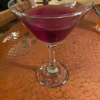 Desert Bistro - Violet Blues cocktail - Beehive Gin, citric acid and butterfly pea flower tea. - New American Near Me - Moab, Utah
