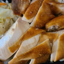 Soy chicken, white rice, and steam cabbage. Soy chicken, white rice, and steam cabbage.