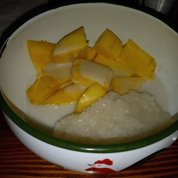 Glai Baan - Mango with coconut sticky rice, comes out warm which we liked. - Thai Near Me - Phoenix, Arizona