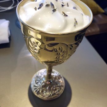 Queensyard - FAB drink (lavender foam on top...yuck!) - Modern European Near Me - New York, New York