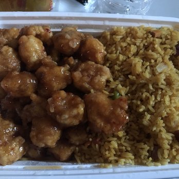 C J Wok - General Tso's chicken with pork fried rice. Dinner combo - Chinese Near Me - Drexel Hill, Pennsylvania