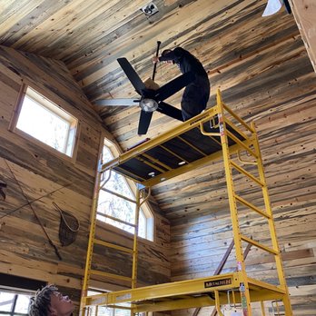 Tactic Electric - Fan installation 17' in the air! - Electricians Near Me Tactic Electric - Fan installation 17' in the air! - Electricians Near Me