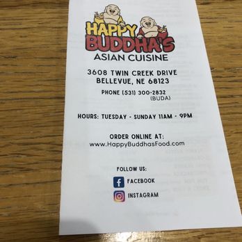 Happy Buddha's Asian Cuisine - Location and Hours and Online Address - Chinese Near Me - Bellevue, Nebraska