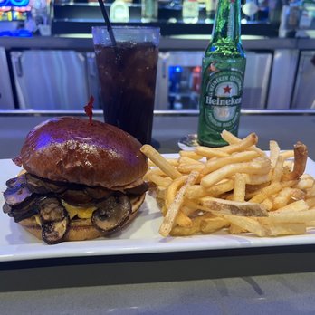 Dave & Buster's Fairfield - American Cheeseburger with Mushroom and Fries - Arcades Near Me - Fairfield, California Dave & Buster's Fairfield - American Cheeseburger with Mushroom and Fries - Arcades Near Me - Fairfield, California