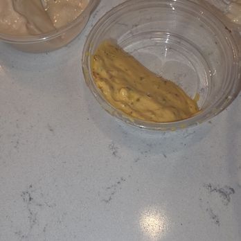 Chicken G's - Sauce cups 1/4 full. - Halal Near Me - Mountain View, California