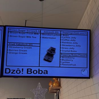 Dzo Boba - Menu - Bubble Tea Near Me - Houston, Texas