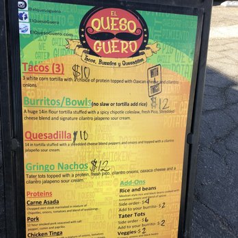 El Queso Guero - Menu - Food Trucks Near Me - Henderson, Nevada