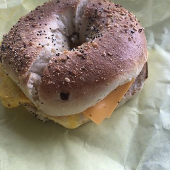 Sunrise Bagels - Sausage egg and cheese on an everything bagel - Bagels Near Me - Foothill Ranch, California