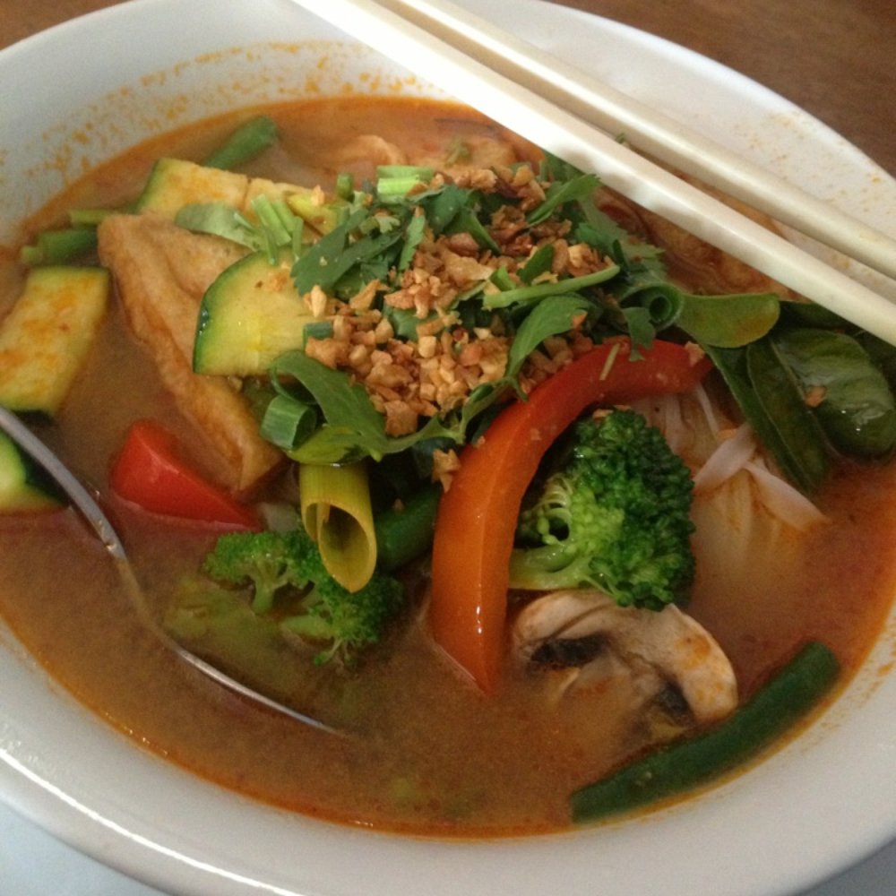 The Best Thai - Tom Yum Noodle Soup with veggies & tofu. Exceptionally tasty. - Thai Near Me - Leichhardt, NSW