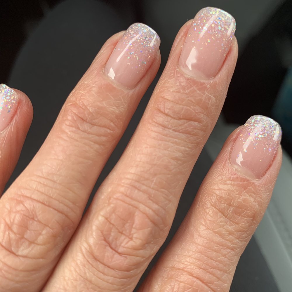 TEA Nails - My first powder mani. Clean, pretty and sparkly nails! - Nail Salons Near Me - Dublin, California TEA Nails - My first powder mani. Clean, pretty and sparkly nails! - Nail Salons Near Me - Dublin, California