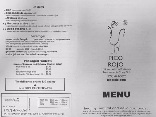 Menu photo 3 Pico Rojo Clearwater, FL
