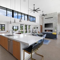 Artistic Stone Works - New Construction, Porcelain countertops and fireplace tile all supplied, fabricated and installed by Artistic Stone Works!