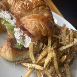 Chicken salad sandwich and fries Chicken salad sandwich and fries