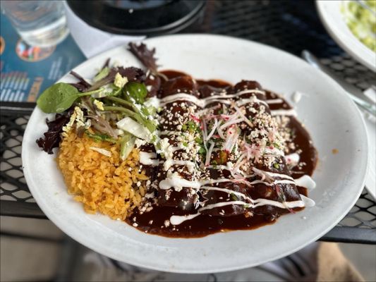 Photo of 5 Rabanitos Restaurante and Taqueria - Chicago, IL, US. Enchiladas Mole Rojo