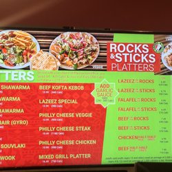 Lazeez Shawarma - The menu of Lazeez signature shawarma platters