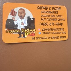 Sayyad's Blackout BBQ - Business card