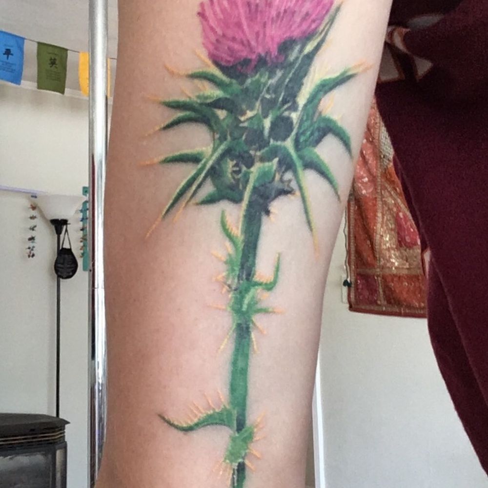 Triton Tattoo - Milk thistle (Andrew Nelson) - Tattoo Near Me - Santa Cruz, California