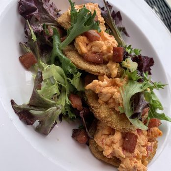 Bistro V - Fried Green Tomatoes w/ Pimento Cheese - New American Near Me - Vestavia Hills, Alabama Bistro V - Fried Green Tomatoes w/ Pimento Cheese - New American Near Me - Vestavia Hills, Alabama
