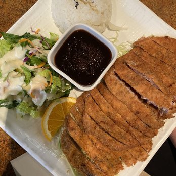 Satomi Sushi 2 - Pork katsu plate served with rice and salas - Japanese Near Me - Fremont, California Satomi Sushi 2 - Pork katsu plate served with rice and salas - Japanese Near Me - Fremont, California