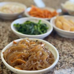 Myung Dong Tofu Cabin - Japchae in the banchan - so good