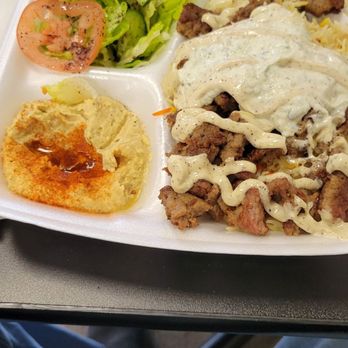 Falafel Corner - Gyro plate with baklava for dessert. - Mediterranean Near Me - Folsom, California