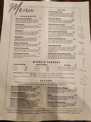 Menu photo 2 City Lines Bar & Grill Dacula, GA Menu photo 2 City Lines Bar & Grill Dacula, GA