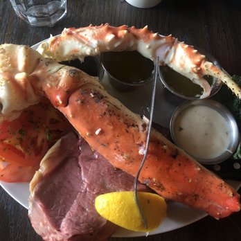 Captain Jack's - house special for the night. 12oz prime rib and crab legs. extra hot butter please - Seafood Near Me - Sunset Beach, California