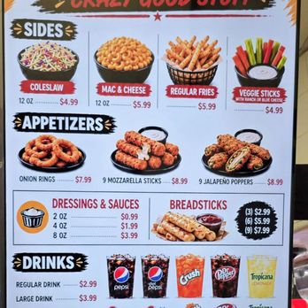 Crazy Wings N Fries - Menu 6/26 - Chicken Wings Near Me - San Diego, California Crazy Wings N Fries - Menu 6/26 - Chicken Wings Near Me - San Diego, California