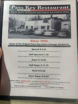 Menu photo 1 Pass Key Pueblo West Restaurant Pueblo West, CO Menu photo 1 Pass Key Pueblo West Restaurant Pueblo West, CO