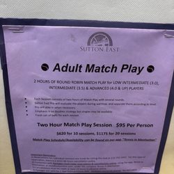Sutton East Tennis - Pricing