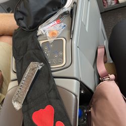 Kenya Airways - eye mask, compression socks, toothbrush, toothpaste, earplugs, comb