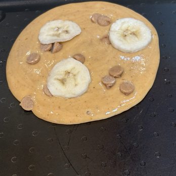 Flap Your Jacks - Pumpkin 'Seasonal' with peanut butter chips and bananas - Breakfast & Brunch Near Me - San Diego, California Flap Your Jacks - Pumpkin 'Seasonal' with peanut butter chips and bananas - Breakfast & Brunch Near Me - San Diego, California