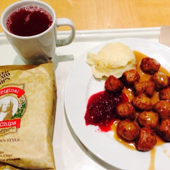 IKEA - Swedish Meatballs, Mashed Potatoes, Potato Chips, & Elderberry juice = $5 meal - Furniture Stores Near Me - Renton, Washington
