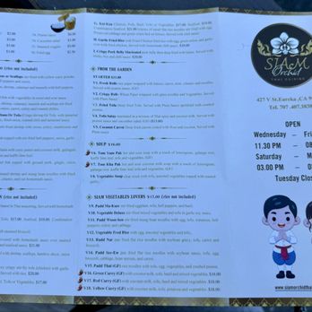 Siam Orchid Thai Cuisine - Menu Pg. 1 - Thai Near Me - Eureka, California Siam Orchid Thai Cuisine - Menu Pg. 1 - Thai Near Me - Eureka, California