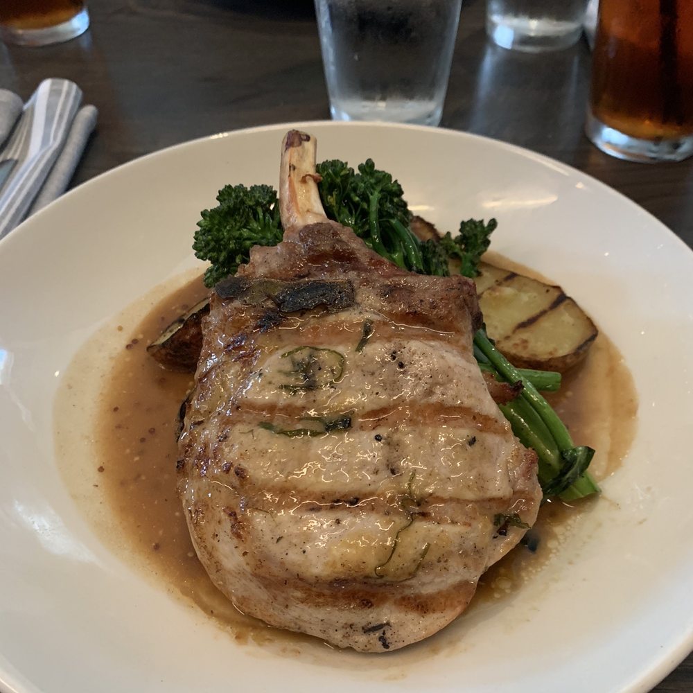 Dray Bar & Grill - Peach butter pork chop. Sooooo good - American Near Me - Drayton, South Carolina Dray Bar & Grill - Peach butter pork chop. Sooooo good - American Near Me - Drayton, South Carolina