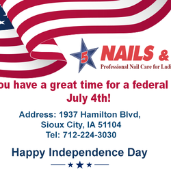 5 Star Nails & Spa - Happy Independence Day from 5 Star Nails & Spa