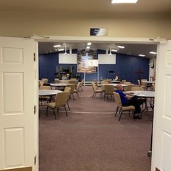 Family Bible Church - The church sanctuary set up for a men's breakfast.