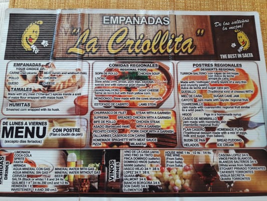 Menu photo 4 La Criollita Salta, A