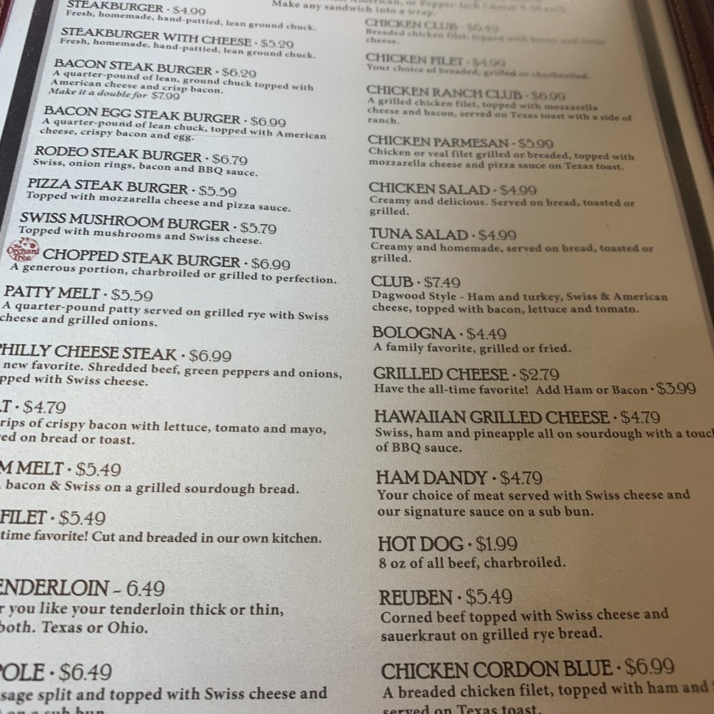 Orchard Tree - Menu - American Near Me - Van Wert, Ohio Orchard Tree - Menu - American Near Me - Van Wert, Ohio